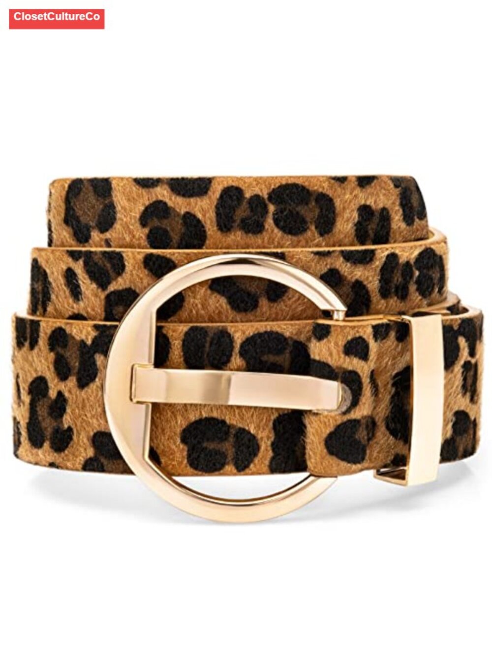 Faux Leather Belt for Women with Gold Buckle Waist Belt for Dresses Jeans